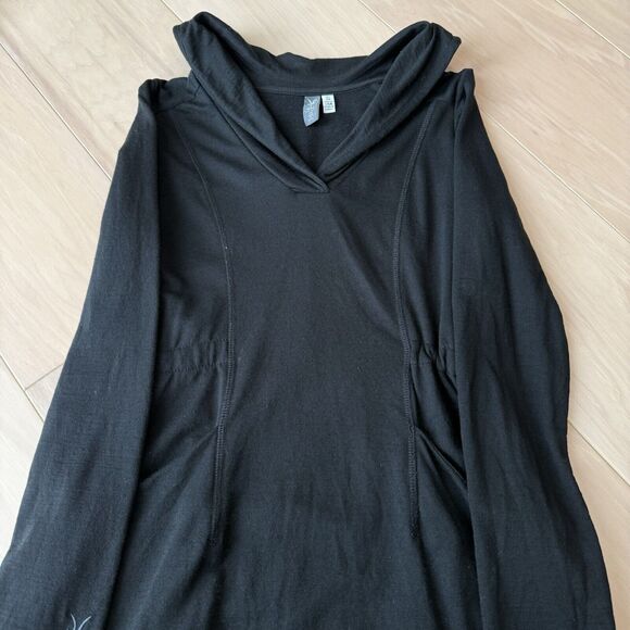 Ibex Merino Wool Dress Women's XS Black Made in USA Casual Glam Utility - Picture 3 of 9